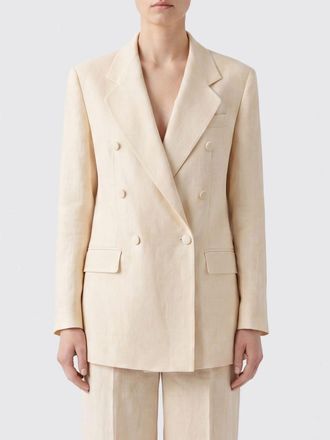 Tagliatore Blazer corto doppiopetto Loreley in lino con rever a lancia