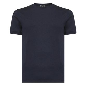 Giorgio Armani Cashmere Knitwear, male, Blue, Size: 2XL Icon Crew-neck Jumper