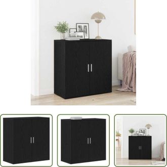 vidaXL vidaXL Credenza in legno multistrato - Credenza Rovere Nero 79 x 38 x 80 cm Legno multistrato