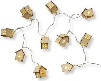 Tag Wooden House LED String Lights Indoor Decorative Lighting in Beige at Nordstrom