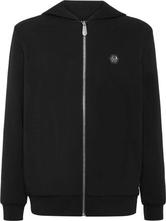 Philipp Plein Fleece Zip Hoodie Skull America - Heren - Vesten met rits - Zwart - 3XL - Katoen - Hoodies & sweatvesten
