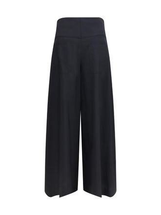 Brunello Cucinelli Womens Tech Cotton Poplin Pants Nero Cotton; Polyamide Trousers