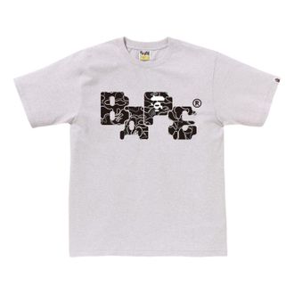 A Bathing Ape Neon Camo 8Bit Bape Logo T-Shirt Gray 1L30-110-041-GRY