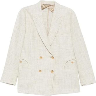 Blaz&eacute; Milano Jacket - Dames - Blazers - Beige - S - Leer - Jassen