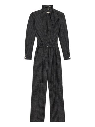 Isabel Marant Jumpsuit met hoge hals en krijtstreep - Grijs