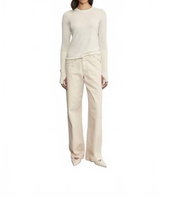 Enza Costa Fine Cashmere Knitted Crewneck Sweater In Ivory