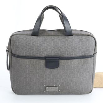 Loewe Gray Leather Coated Canvas Briefcase (Pre-Owned)