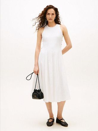 Tommy Hilfiger Vestido midi con botones dorados