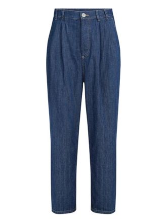 Brunello Cucinelli double-pleats five-pocket trousers - Blue
