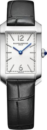 Baume & Mercier Hampton Leather Strap Watch, 35mm x 22.2mm in White at Nordstrom