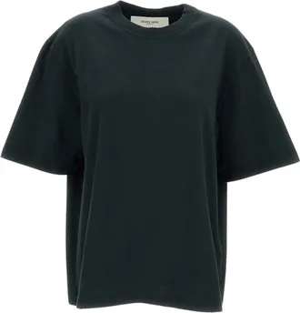 Golden Goose Tops, Dames, Zwart, L, Katoen, Relaxed Fit T-Shirt Katoen Jersey Logopatch