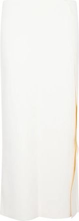 Jil Sander Witte Viscose Rok - Dames - Midirokken - Wit - XS - Polyester - Rokken