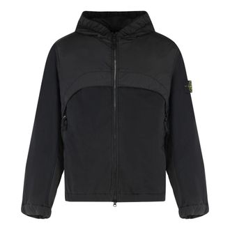 Stone Island Wind Jackets, male, Black, Size: 3XL Light Compact Touch Poly-TC Jacket