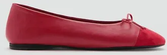 Mango Ballerine pelle contrasto rosso - Donna - 36 - MANGO