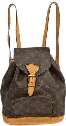 Louis Vuitton Vintage Montsouris Monogram Canvas Brown Canvas Backpack Bag (Pre-Owned)