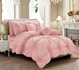 Elegant Comfort 10-pc Sunflower Comforter Set - Includes 6-pc Sheet Set With Sided Storage Pockets