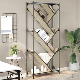 vidaXL Vidaxl - Estanter&iacute;a Madera Ingenier&iacute;a Y Metal Roble Sonoma 79x30x180 Cm