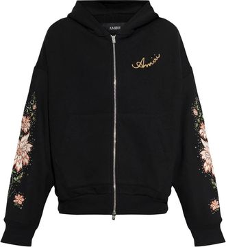 Amiri Sweatshirt met Kleurrijke Borduurwerken en Glanzende Pailletten - Heren - Vesten met rits - Zwart - M - Pailletten - Hoodies & sweatvesten