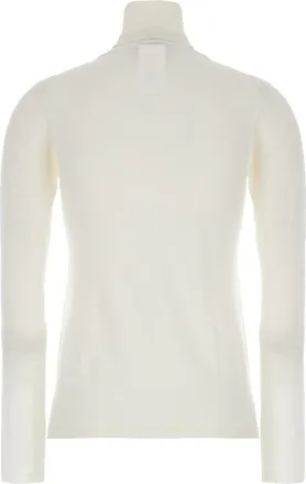 Max Mara White High Neck Wool Sweater For Women Virgin Tops Top