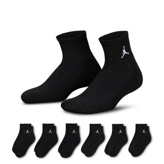 Nike Jordan Everyday Essentials Kids Ankle Socks (6 Pairs) in Black | BJ0593-023