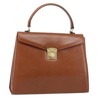 Ferragamo Pre-owned Handbags, female, Brown, Size: ONE SIZE Pre-owned Leather Handbag