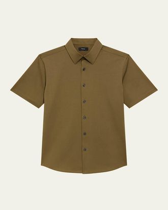 Theory Mens Irving Short Sleeve Shirt in Structure Knit
