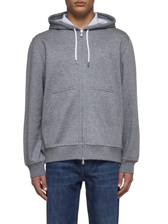 Brunello Cucinelli Mens Zip-Up Sweatshirt Grey Cotton Sweatshirts Sweater
