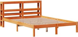vidaXL Vidaxl - Estructura Cama Con Cabecero Madera Pino Marr&oacute;n Cera 150x200 Cm