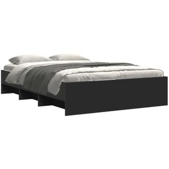 vidaXL Bed Frame without Mattress Black 140x200 cm Engineered Wood vidaXL