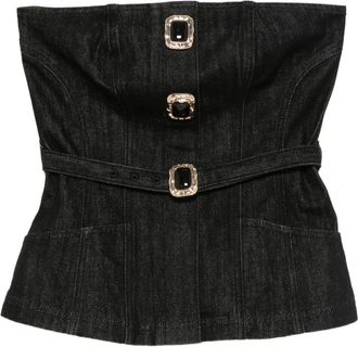 Self Portrait Top con decorazione - Nero