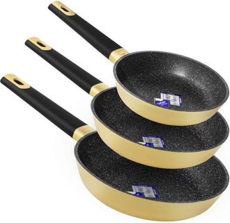 Cecotec Cecotec - Set De Sartenes Polka Experience 20-24-28 Bucket Set Vulcano. Di&aacute;metro 20-24-28, Aluminio Fundido, Revestimiento Antiadherente, Apta Para To
