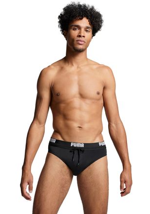 Puma Badeslip PUMA PUMA SWIM MEN LOGO SWIM BRIEF, Herren, Gr. XXL, N-Gr, schwarz, Web, Obermaterial: 80% Polyester, 20% Elasthan, unifarben, Badehosen Bade
