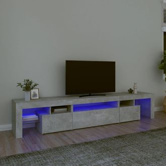 Berkfield Home TV Cabinet with LED Lights Concrete Grey 215x36.5x40 cm