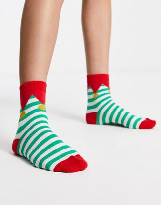 Asos Weihnachtlich bunte Kn&ouml;chelsocken mit Koboldmotiven
