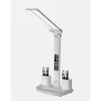 OEM L&aacute;mpara De Escritorio Led Recargable De 7 W, L&aacute;mpara De Mesa Regulable Con Portal&aacute;pices, Indicador De Tiempo Y Temperatura