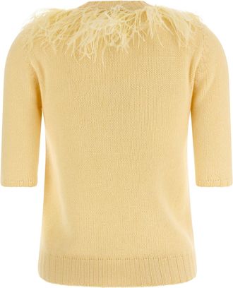 Fabiana Filippi Feather-Trimmed Sweater - yellow