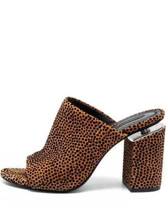 Alexander Wang 100mm leather sandals - women - Leather/Leather/Suede - 38 - Brown