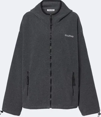 Miu Miu Hooded oversized fleece jacket