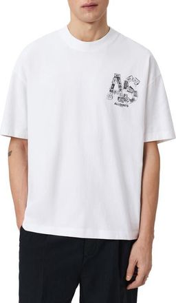 AllSaints Mixtape Cotton Graphic T-Shirt in Optic White at Nordstrom, Size Xx-Large