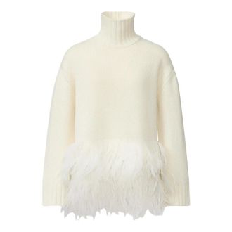 Fabiana Filippi Turtleneck Kasjmier en Zijde Trui - Dames - Coltruien - Wit - S - Kasjmier - Truien & Vesten