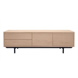 Miliboo Miliboo - Mueble De Tv Acabado En Roble Con Almacenamiento Cerrado L160 Cm Manny