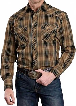Roper Classic Snap Western Shirt In Brown