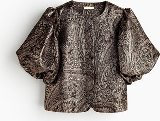 H&M Bluse mit Ballonärmeln - Schwarz