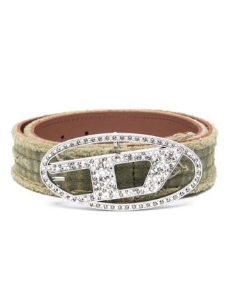 Diesel B-1dr Strass gerafelde riem - Groen