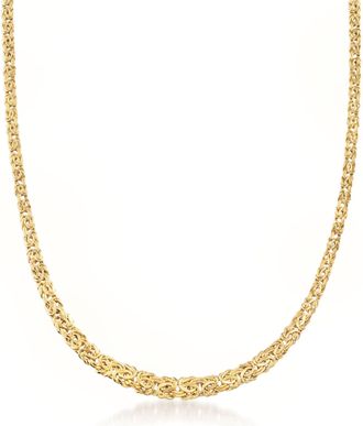 Ross-Simons 14kt Yellow Gold Graduated Byzantine Necklace