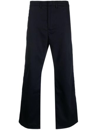 Wales Bonner studded cotton bootcut trousers - Blue