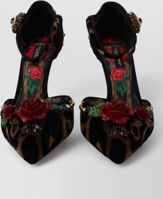Dolce & Gabbana leather embellished leopard print pumps
