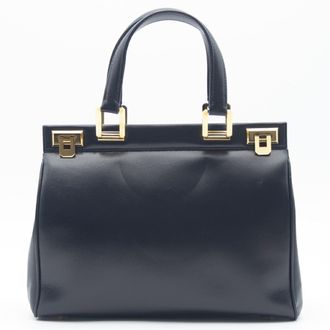 Gucci Dark Navy Leather Tote Bag (Pre-Owned)