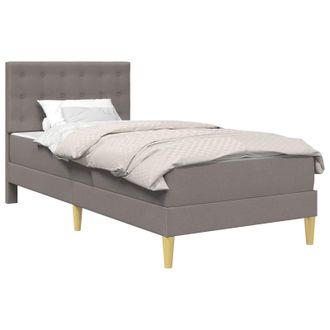 vidaXL Estructura De Cama Con Colch&oacute;n Taup&eacute; 100 X 200 Cm Tela Vidaxl