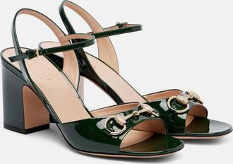 Gucci Lady Horsebit 75 patent leather sandals